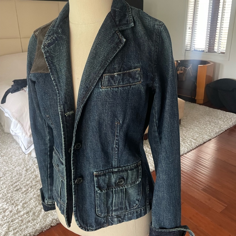Jean Jacket Lauren with Brown Leather Patching
